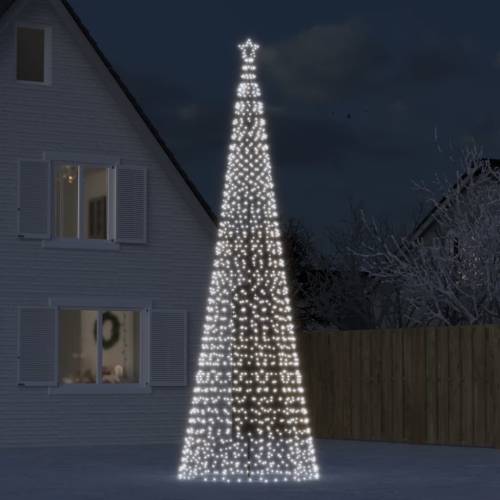 vidaXL Christmas Tree Light with Spikes 1554 LEDs Cold White 500 cm