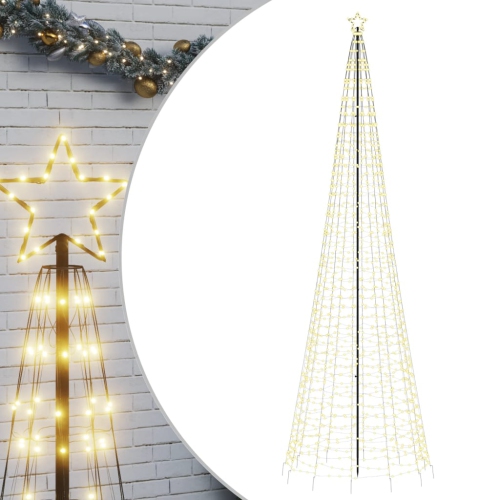 VIDAXL  Christmas Tree Light With Spikes 1554 Leds Warm 500 Cm In White