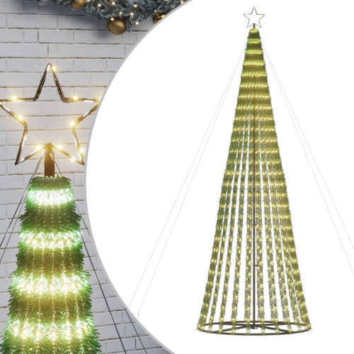 VIDAXL  Christmas Tree Light Cone 1544 Leds Warm 500 Cm In White