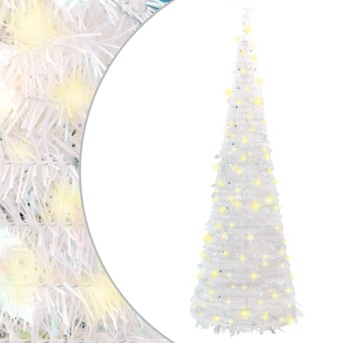 VIDAXL  Artificial Christmas Tree Pop-Up 200 Leds White 210 Cm