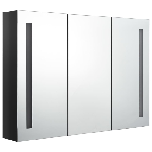 VIDAXL  Led Bathroom Mirror Cabinet 89X14X62 Cm Shining Black