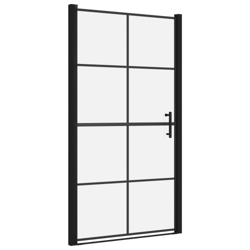 vidaXL Shower Doors Tempered Glass 100x178 cm Black