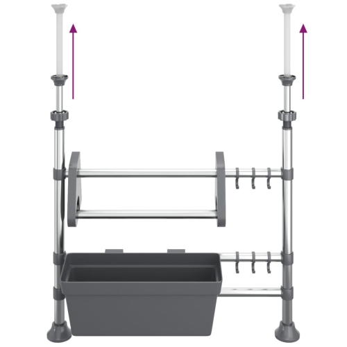 vidaXL Adjustable Kitchen Organiser Aluminium