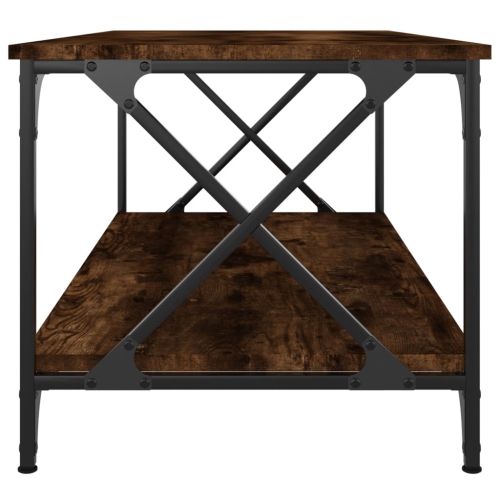 vidaXL Coffee Table Smoked Oak 100x50x45 cm Engineered Wood and Iron