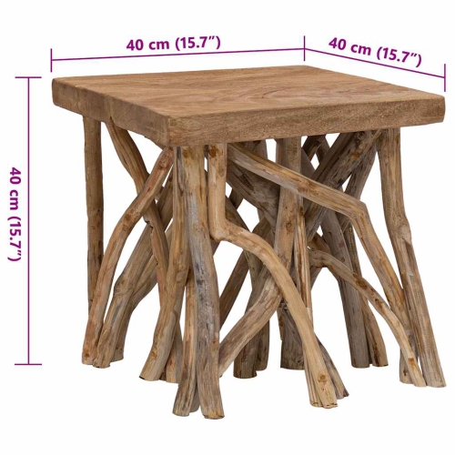Table basse en bûches 40 x 40 x 40&nbsp;cm de VidaXL, mélange de bois recyclé