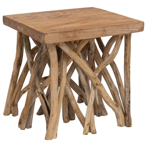 Table basse en bûches 40 x 40 x 40&nbsp;cm de VidaXL, mélange de bois recyclé