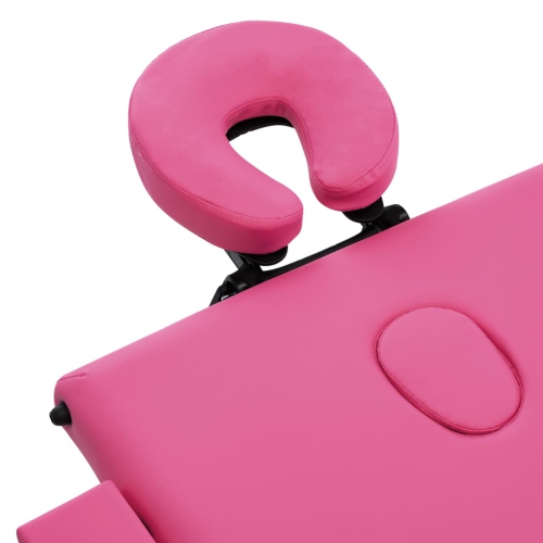 vidaXL Foldable Massage Table 3 Zones Aluminium Pink