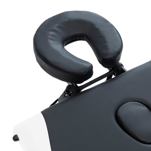 Table de massage pliable à 4 zones en aluminium noir et blanc vidaXL