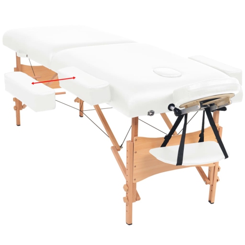 vidaXL 2-Zone Folding Massage Table 10 cm Thick White