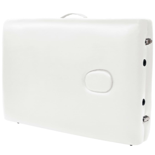 vidaXL 2-Zone Folding Massage Table 10 cm Thick White