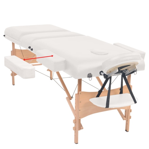 Table de massage pliante à 3 zones 10&nbsp;cm de vidaXL, blanc épais