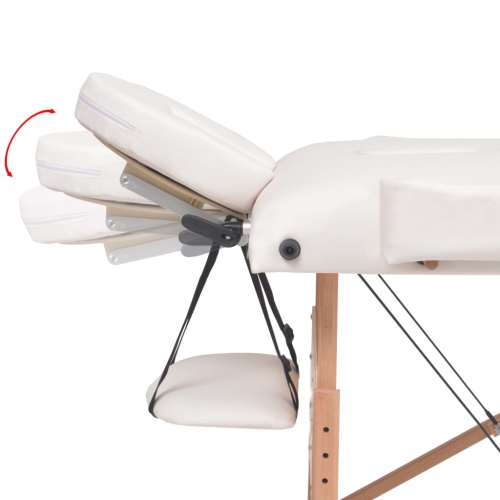 Table de massage pliante à 3 zones 10&nbsp;cm de vidaXL, blanc épais