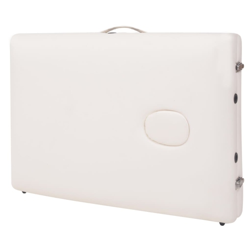 Table de massage pliante à 3 zones 10&nbsp;cm de vidaXL, blanc épais