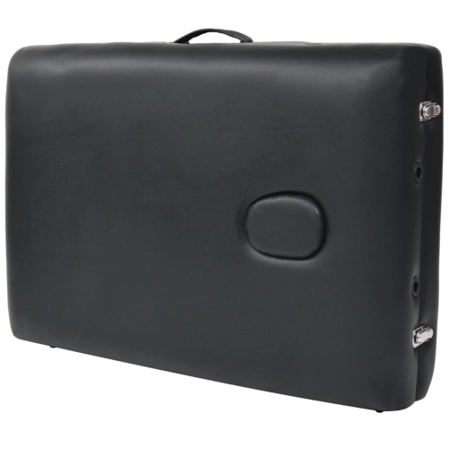 vidaXL 3-Zone Folding Massage Table 10 cm Thick Black