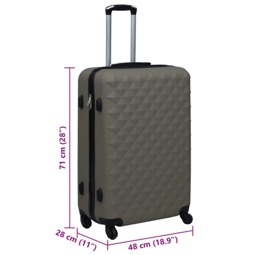 Valise rigide en ABS anthracite vidaXL