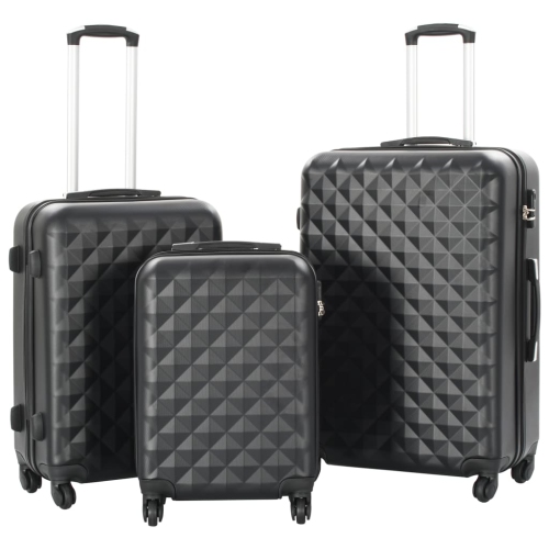 Ensemble de 3 valises rigides en ABS noir de vidaXL