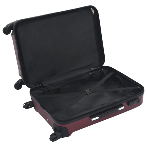 vidaXL Hardcase Trolley Set 3 pcs Wine Red ABS
