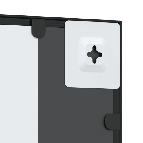 Miroir mural en fer rectangulaire 80&nbsp;cm, noir, 50 x 50 po