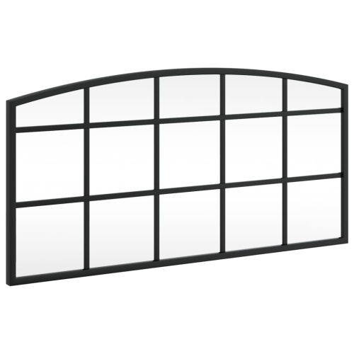 vidaXL Wall Mirror Black 60x30 cm Arch Iron