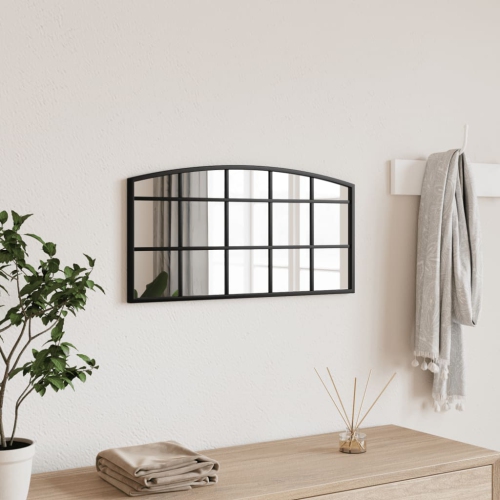 vidaXL Wall Mirror Black 60x30 cm Arch Iron