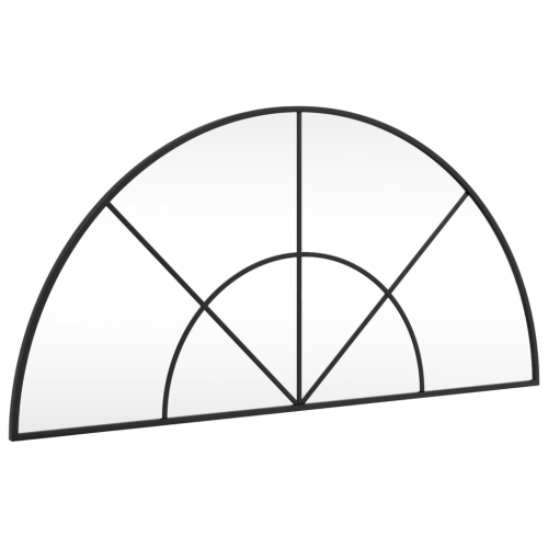 VIDAXL  Wall Mirror 100X50 Cm Arch Iron In Black