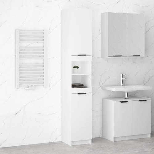 vidaXL Bathroom Cabinet White 32x34x188.5 cm Engineered Wood