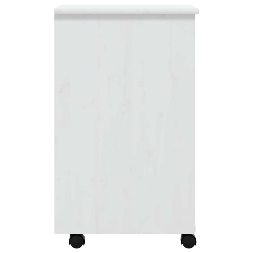 vidaXL MOSS 4-Drawer Chest with Wheels, Solid Pinewood, 13.4"x15.4"x25.8", White