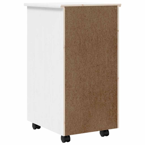 vidaXL MOSS 6-Drawer Chest with Wheels, Solid Pinewood, 13.4"x15.4"x25.8", White