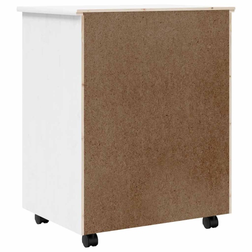 vidaXL MOSS 6-Drawer Chest with Wheels, Solid Pinewood, 20.9"x15.4"x25.8", White