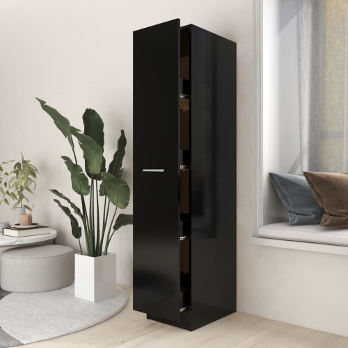 VIDAXL  Apothecary Cabinet Black 30X42.5X150 Cm Engineered Wood