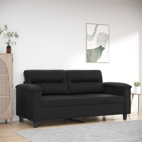 vidaXL 2-Seater Sofa Black 140 cm Faux Leather