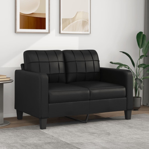 vidaXL 2-Seater Sofa Black 120 cm Faux Leather