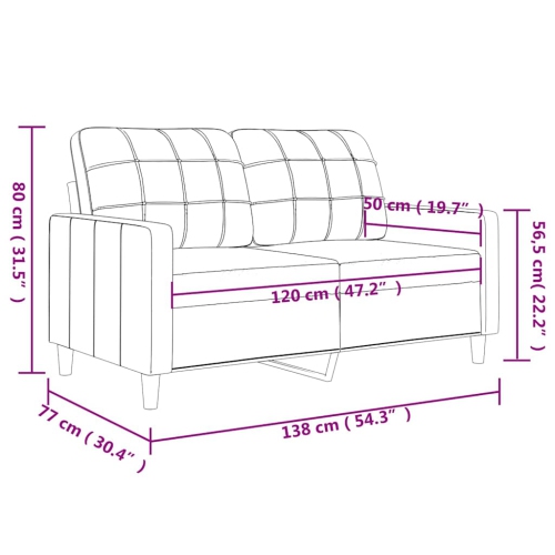 vidaXL 2-Seater Sofa Black 120 cm Faux Leather