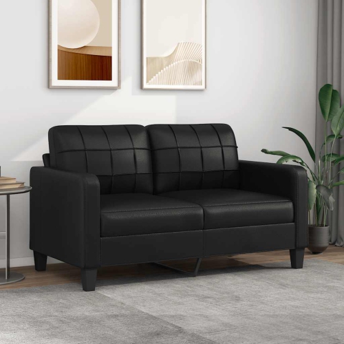 vidaXL 2-Seater Sofa Black 140 cm Faux Leather