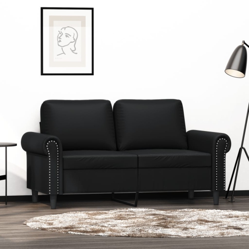 VIDAXL  2-Seater Sofa Black 120 Cm Faux Leather