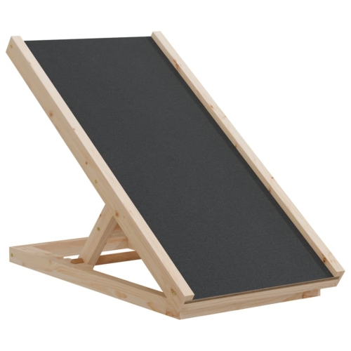 VidaXL Dog Ramp gris 70 x 30 sapin 35&nbsp;cm en bois massif