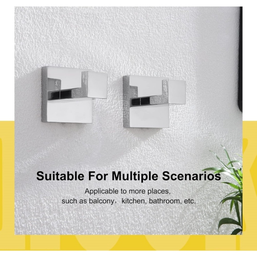 4-Piece Polished Chrome Bathroom Hardware, Towel Ring, Toilet Paper Holder, 2 Towel Hook, Stainless Steel, Wall Mounted