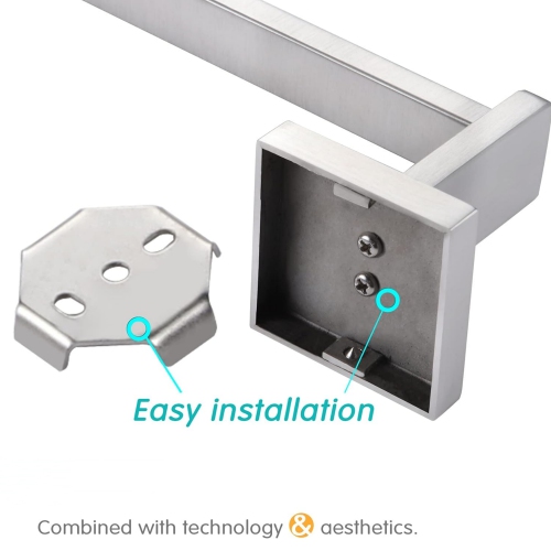 4-Piece Brushed Nickel Bathroom Hardware, Towel Ring, Toilet Paper Holder, 2 Towel Hook, Stainless Steel, Wall Mounted