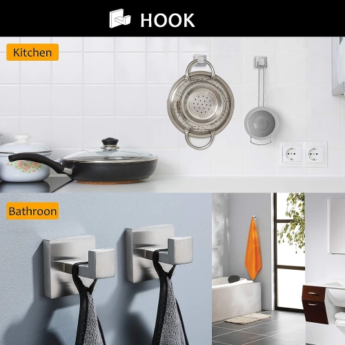 5 Pieces Brushed Nickel Stainless Steel Bathroom Hardware Set, Includes 23.6 Inch Towel Bar, 1 Towel Ring, 1 Toilet Paper Holder, 2 Towel Hook, for