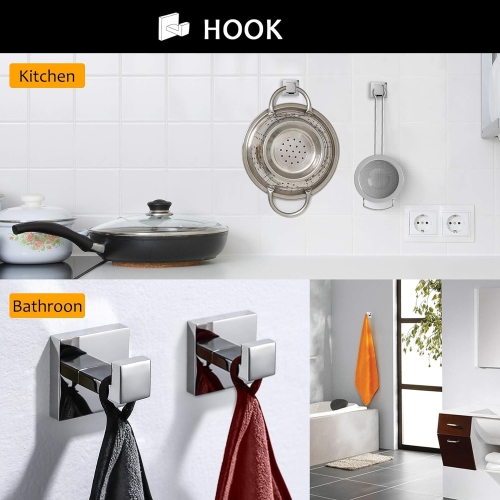 5 Pieces Polished Chrome Stainless Steel Bathroom Hardware Set, Includes 23.6 Inch Towel Bar, 1 Towel Ring, 1 Toilet Paper Holder, 2 Towel Hook, for