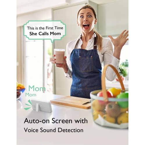 Interphone de surveillance vidéo MomCozy, interphone de surveillance HD 4,3 po avec caméra et audio sans Wi-Fi, écran divisé, vision nocturne