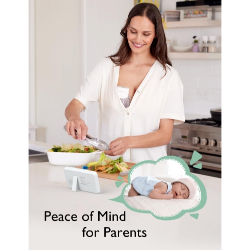 Interphone de surveillance vidéo MomCozy, interphone de surveillance HD 4,3 po avec caméra et audio sans Wi-Fi, écran divisé, vision nocturne