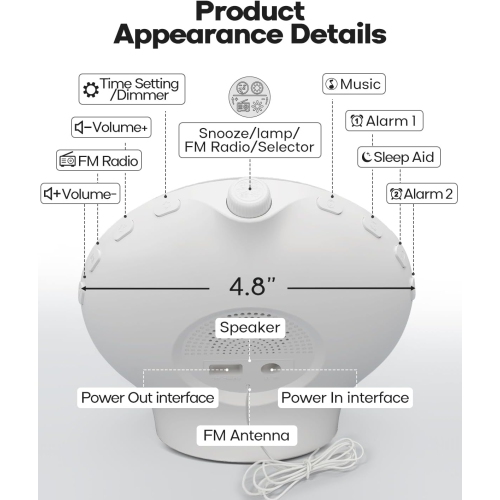Sunrise Alarm Clock for Restful Mornings - 7 Colors Night Light, Wake Up Light with Sunrise/Sunset Simulation, Dual Alarms & Soothing Sounds, Snooze