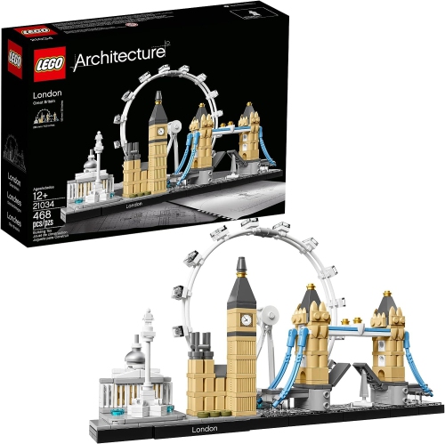 LEGO Architecture London Skyline 21034 Collectible Model Building Kit with London Eye, Big Ben, and Tower Bridge, Office Home Décor, Skyline