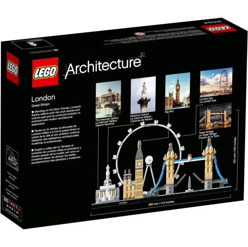LEGO Architecture London Skyline 21034 Collectible Model Building Kit with London Eye, Big Ben, and Tower Bridge, Office Home Décor, Skyline