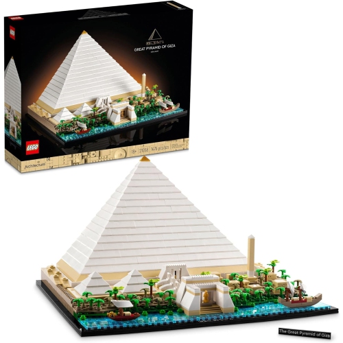 LEGO Architecture Great Pyramid of Giza Set 21058, Home Décor Model Building Kit, Creative DIY Activity, Famous Landmarks Collection