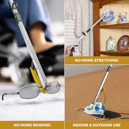 Medca – Outil de ramassage de la pince à bras large avec embout magnétique | Léger et durable | Rallonge intérieure et extérieure Accessoire de