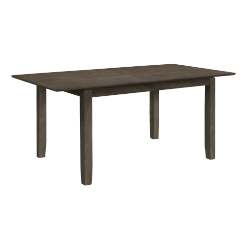 MYNE  "72” Rectangular Dining Table With 18"" Extension Panel In Veneer And Solid Wood Legs" In Grey