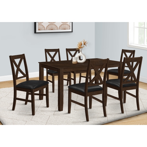 60” Rectangular Dining Table in Espresso Brown Veneer