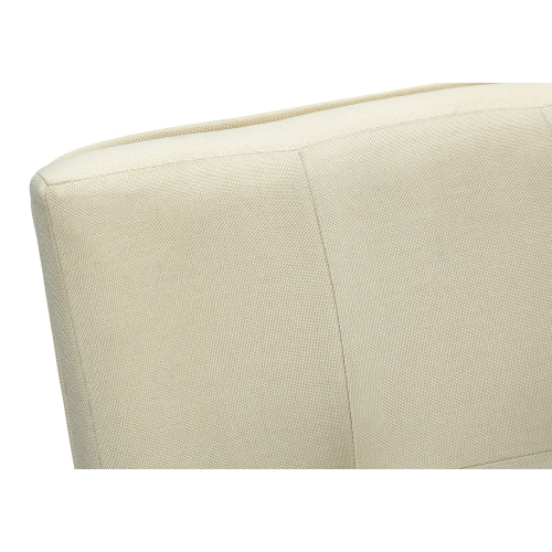 Set Of 2 37" Height Dining Chairs in Cream Fabric and Grey Solid Wood